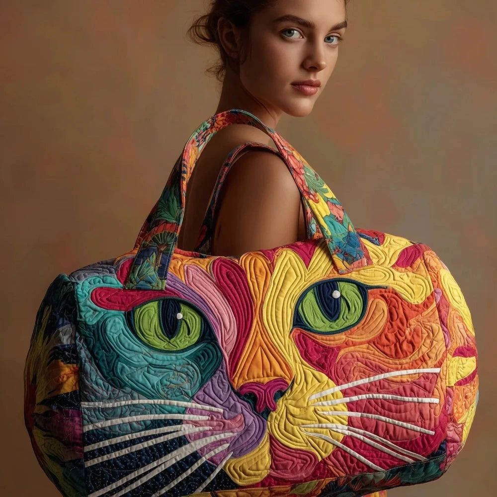 Bolso de Viaje 3D con Estampado de Gatos | Bolso Acolchado Único para Amantes de los Gatos