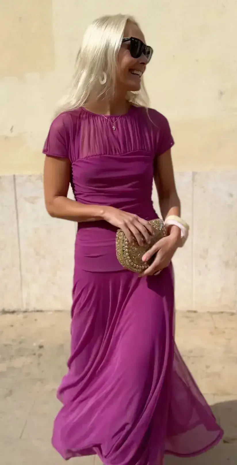 Vestido Casual para Mujer – Diseño A-Line con Manga Corta, Cuello Redondo y Corte Amplio para Verano MaDaJo