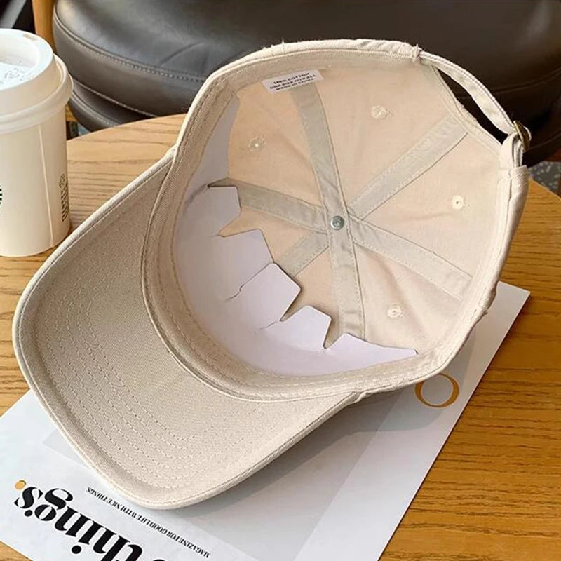Gorra de Béisbol Unisex con Bordado de Letras Coreanas – Gorra Ajustable Estilo Hip Hop, Streetwear y Deportiva para Hombre y Mujer