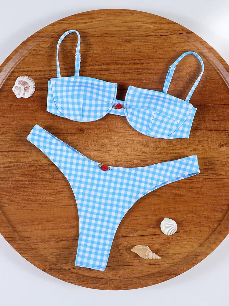 ZRTAK Two Piece Suit Bikinis 2026 Women Swimsuit Push Up Bathing Suit Sexy Bikinis Sets Swimwear Print Beachwear Solid Biquinis MaDaJo