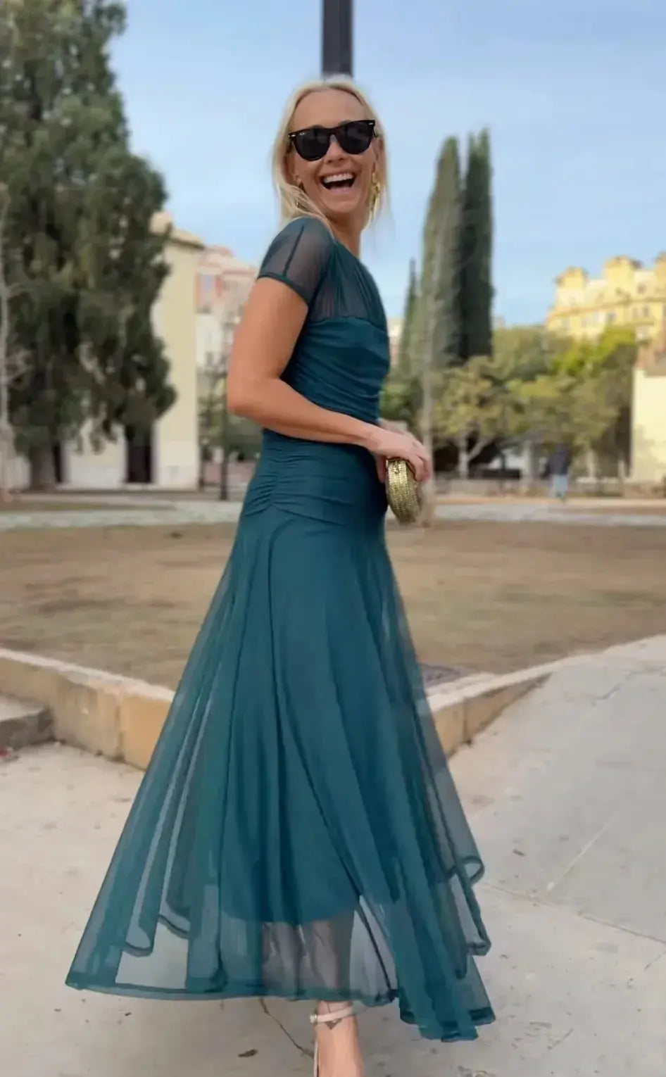 Vestido Casual para Mujer – Diseño A-Line con Manga Corta, Cuello Redondo y Corte Amplio para Verano MaDaJo
