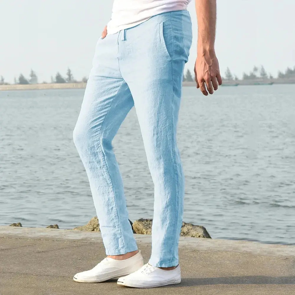 Pantalón Lino Algodón Hombre Transpirable – Streetwear S-3XL MaDaJo