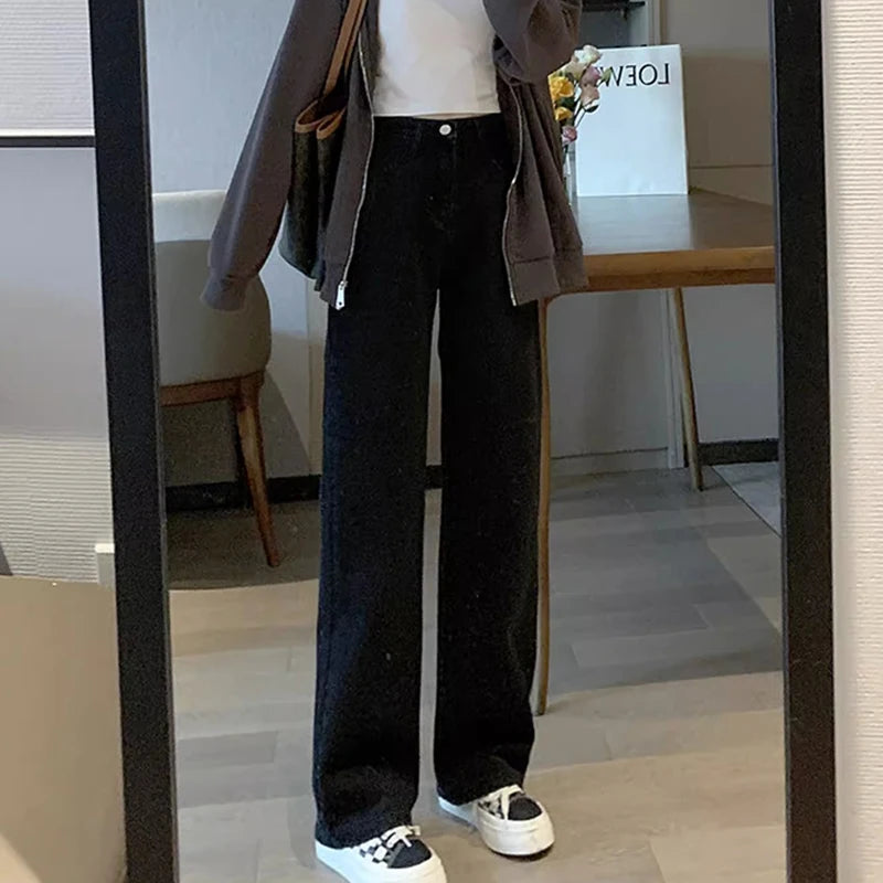 Jeans Anchos Vintage para Mujer | Pantalón Denim de Cintura Alta con Diseño Retro y Ajuste Cómodo