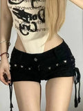 Shorts Mujer con Cordón Estilo Retro Americano – Streetwear.