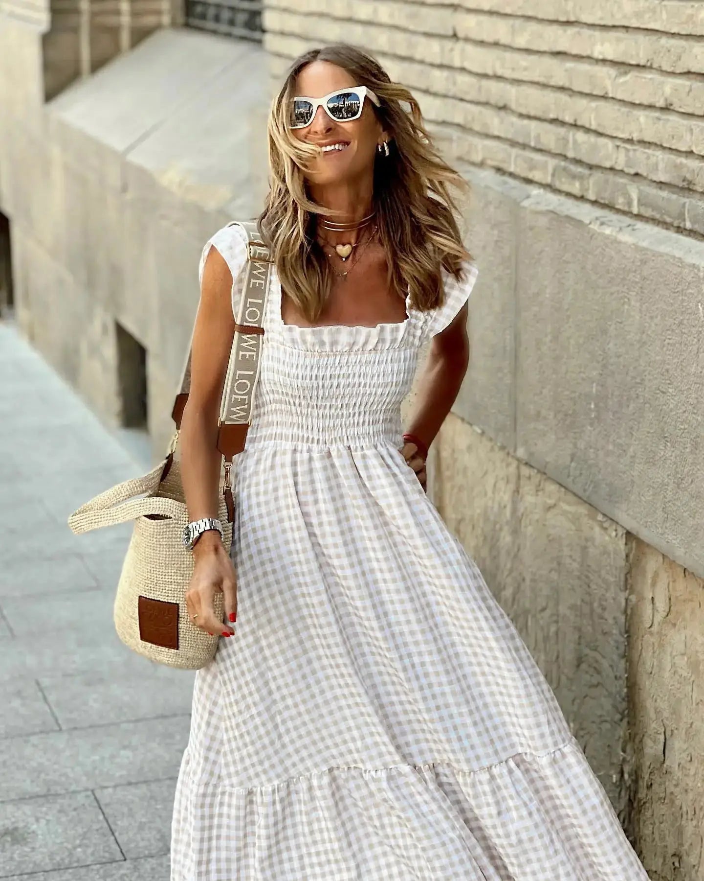 Vestido Largo Plaid Sin Mangas Mujer – Estilo Retro Europeo Verano 2026 MaDaJo