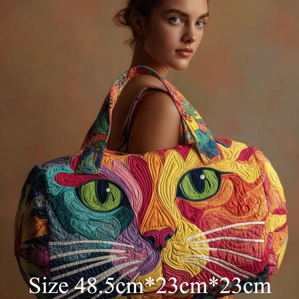 Bolso de Viaje 3D con Estampado de Gatos | Bolso Acolchado Único para Amantes de los Gatos