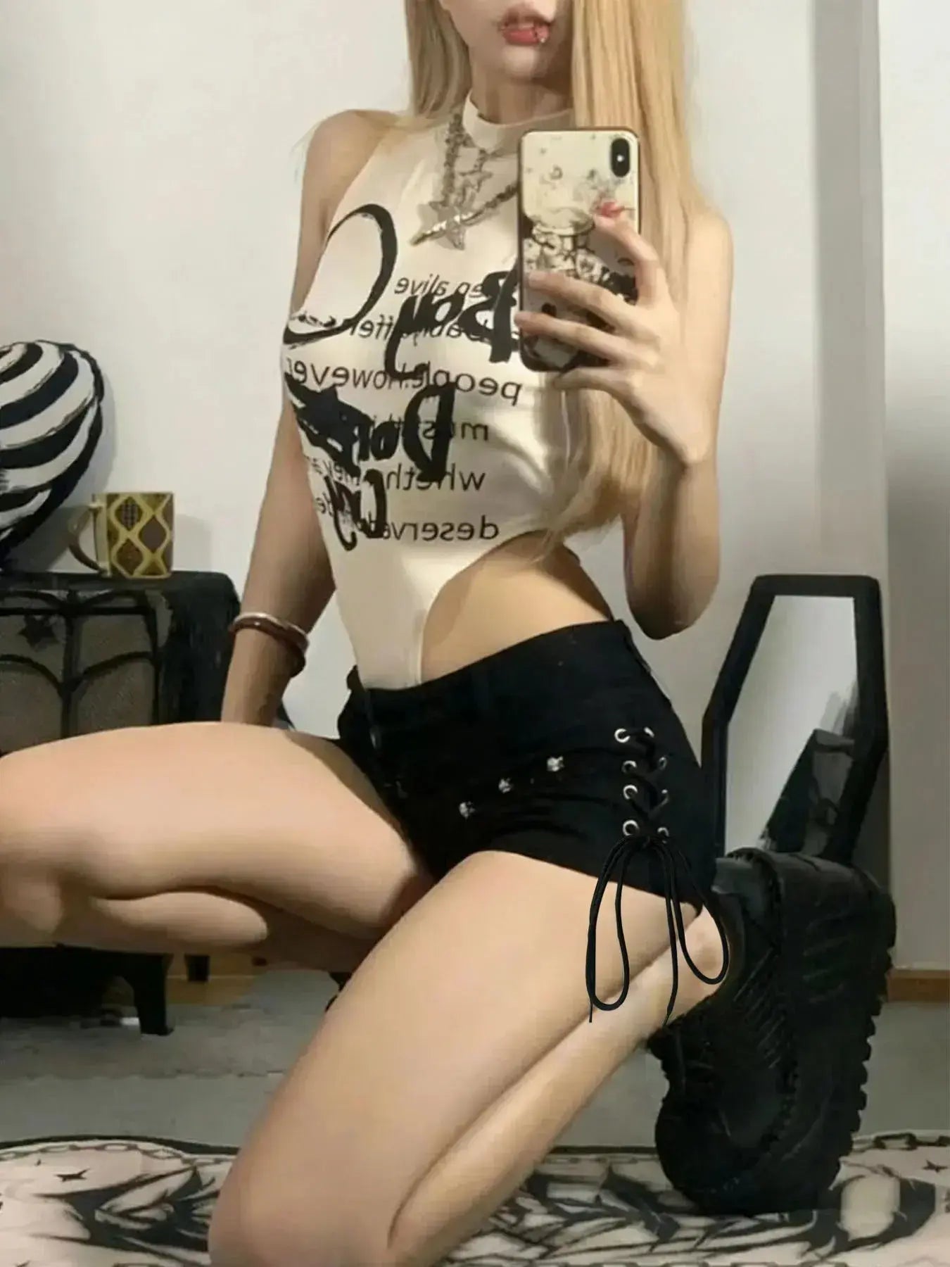 Shorts Mujer con Cordón Estilo Retro Americano – Streetwear. MaDaJo