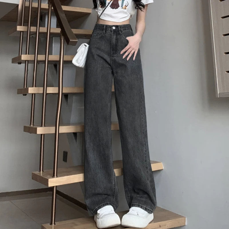 Jeans Anchos Vintage para Mujer | Pantalón Denim de Cintura Alta con Diseño Retro y Ajuste Cómodo