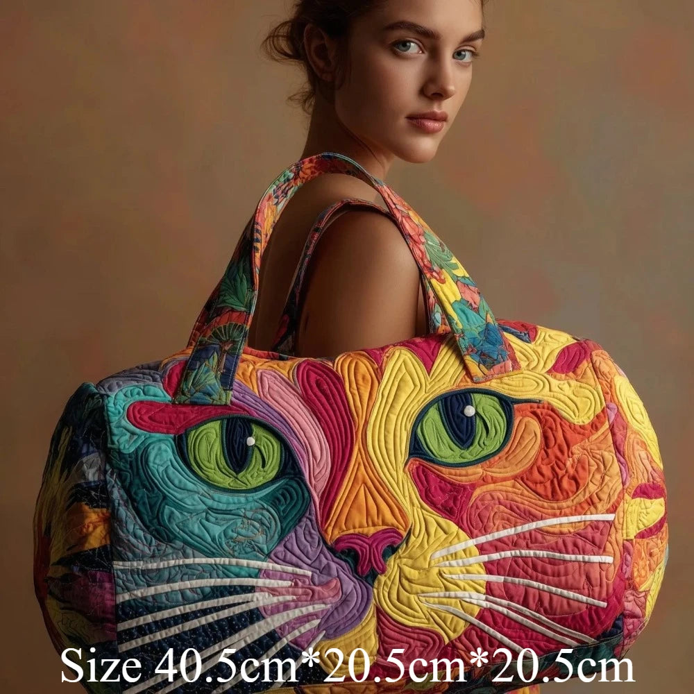 Bolso de Viaje 3D con Estampado de Gatos | Bolso Acolchado Único para Amantes de los Gatos