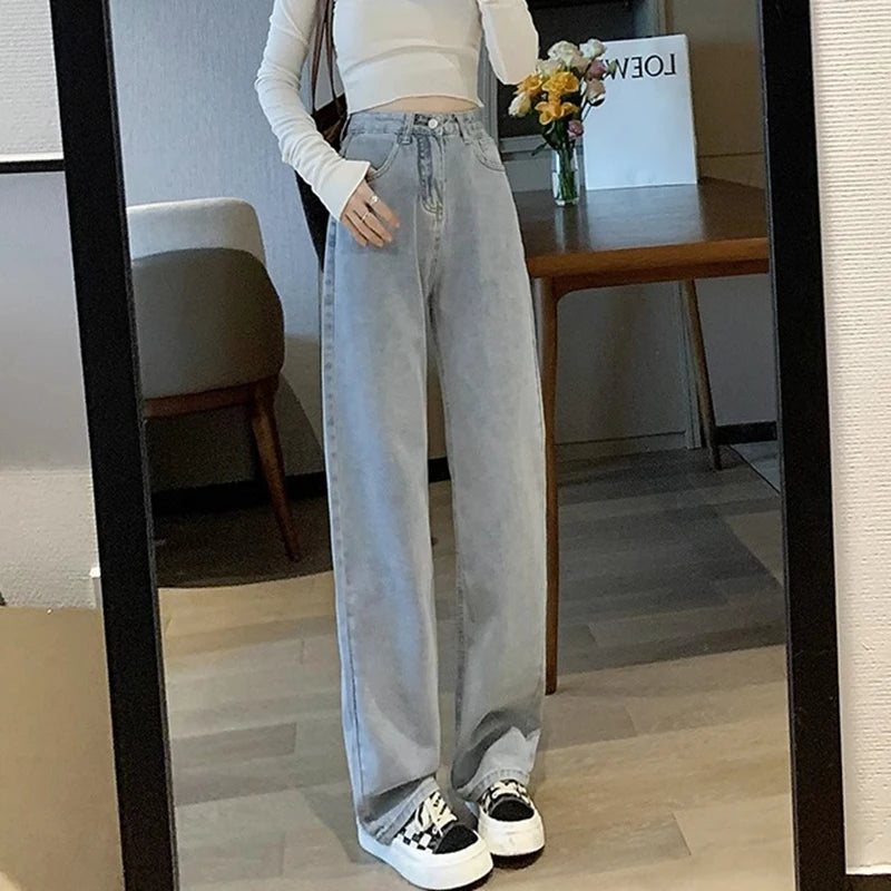 Jeans Anchos Vintage para Mujer | Pantalón Denim de Cintura Alta con Diseño Retro y Ajuste Cómodo