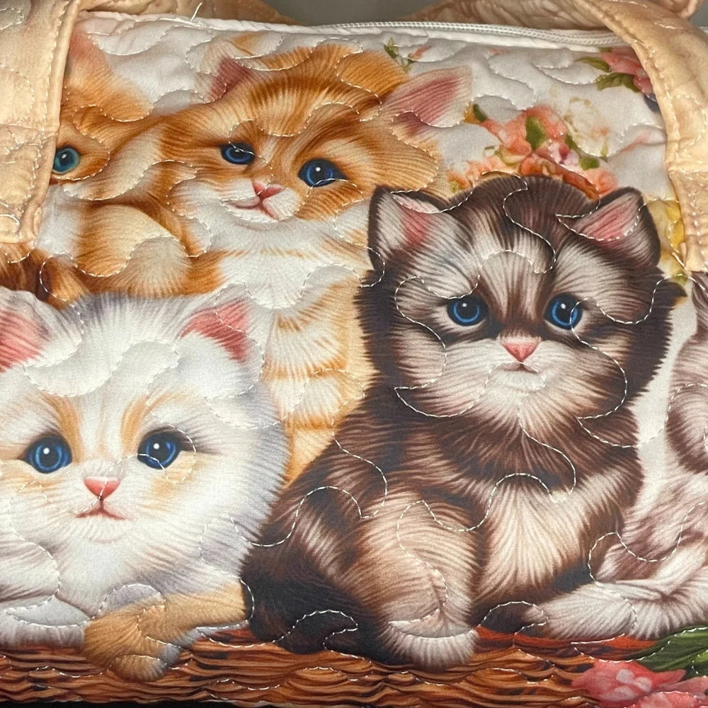 Bolso de Viaje 3D con Estampado de Gatos | Bolso Acolchado Único para Amantes de los Gatos