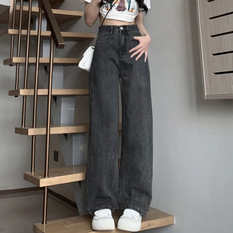 Jeans Anchos Vintage para Mujer | Pantalón Denim de Cintura Alta con Diseño Retro y Ajuste Cómodo